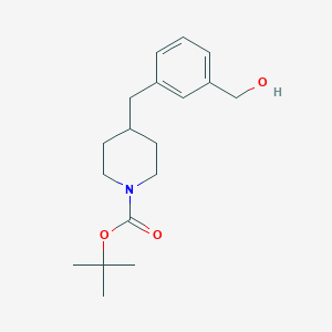 molecular formula C18H27NO3 B1485153 4-(3-Hydroxymethylbenzyl)-piperidine-1-carboxylic acid tert-butyl ester CAS No. 2088637-81-2