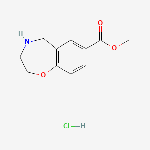 molecular formula C11H14ClNO3 B1485154 Methyl 2,3,4,5-tetrahydrobenzo[f][1,4]oxazepine-7-carboxylate hydrochloride CAS No. 1205750-23-7
