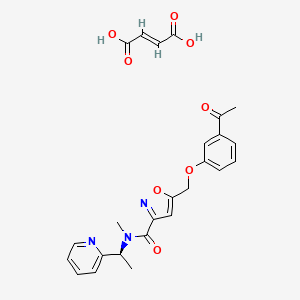 5-[(3-acetylphenoxy)methyl]-N-methyl-N-[(1S)-1-pyridin-2-ylethyl]-1,2-oxazole-3-carboxamide;(E)-but-2-enedioic acid