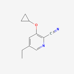 molecular formula C11H12N2O B14851564 3-Cyclopropoxy-5-ethylpicolinonitrile 