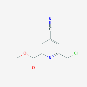 molecular formula C9H7ClN2O2 B14851611 Methyl 6-(chloromethyl)-4-cyanopyridine-2-carboxylate 