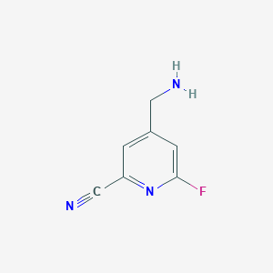 molecular formula C7H6FN3 B14851613 4-(Aminomethyl)-6-fluoropyridine-2-carbonitrile 