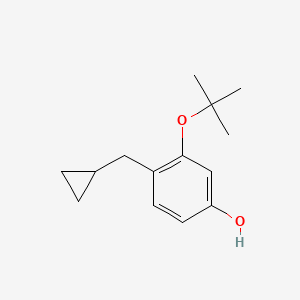 molecular formula C14H20O2 B14851651 3-Tert-butoxy-4-(cyclopropylmethyl)phenol 