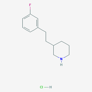 molecular formula C13H19ClFN B1485166 3-[2-(3-Fluorophenyl)ethyl]piperidine hydrochloride CAS No. 2098107-12-9