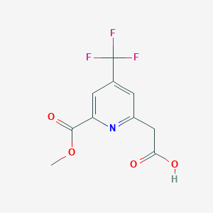 molecular formula C10H8F3NO4 B14851662 [6-(Methoxycarbonyl)-4-(trifluoromethyl)pyridin-2-YL]acetic acid 