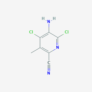 molecular formula C7H5Cl2N3 B14851687 5-Amino-4,6-dichloro-3-methylpyridine-2-carbonitrile 