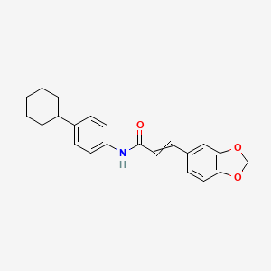 3-(1,3-benzodioxol-5-yl)-N-(4-cyclohexylphenyl)acrylamide