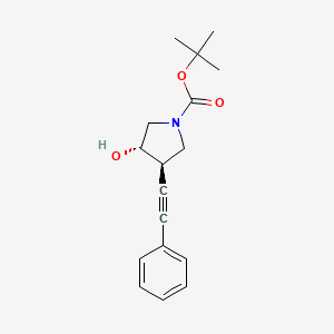 molecular formula C17H21NO3 B1485173 tert-butyl (3S,4R)-3-hydroxy-4-(2-phenylethynyl)pyrrolidine-1-carboxylate CAS No. 2277130-03-5