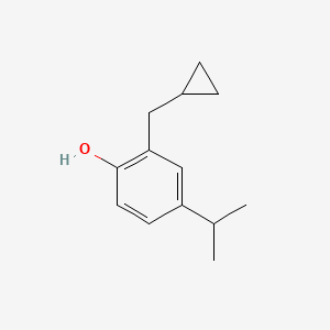 molecular formula C13H18O B14851738 2-(Cyclopropylmethyl)-4-isopropylphenol 