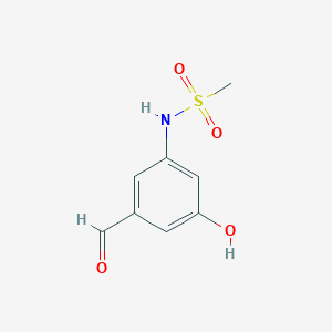 molecular formula C8H9NO4S B14851746 N-(3-Formyl-5-hydroxyphenyl)methanesulfonamide 