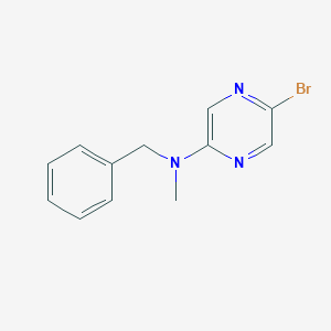 molecular formula C12H12BrN3 B14851747 N-Benzyl-5-bromo-N-methylpyrazin-2-amine 