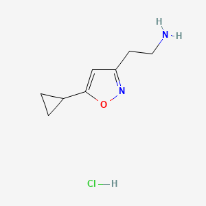 molecular formula C8H13ClN2O B1485177 2-(5-Cyclopropyl-1,2-oxazol-3-yl)ethan-1-amine hydrochloride CAS No. 2098127-91-2