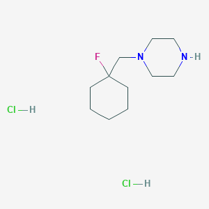 molecular formula C11H23Cl2FN2 B1485183 1-[(1-氟环己基)甲基]哌嗪二盐酸盐 CAS No. 2097969-41-8