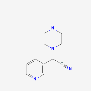 molecular formula C12H16N4 B14851876 2-(4-Methylpiperazin-1-YL)-2-(pyridin-3-YL)acetonitrile 