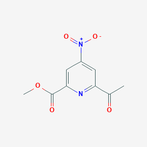 molecular formula C9H8N2O5 B14851888 Methyl 6-acetyl-4-nitropyridine-2-carboxylate 