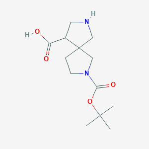 molecular formula C13H22N2O4 B1485192 7-[(Tert-butoxy)carbonyl]-2,7-diazaspiro[4.4]nonane-4-carboxylic acid CAS No. 2098019-31-7