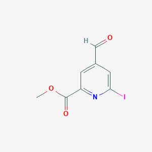 molecular formula C8H6INO3 B14851926 Methyl 4-formyl-6-iodopyridine-2-carboxylate 