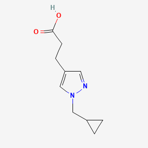 molecular formula C10H14N2O2 B1485196 3-[1-(cyclopropylmethyl)-1H-pyrazol-4-yl]propanoic acid CAS No. 2098147-89-6