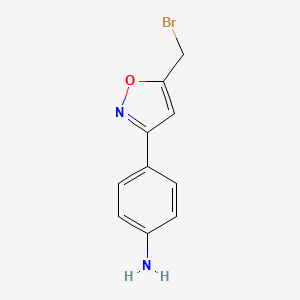 molecular formula C10H9BrN2O B14851996 4-(5-(Bromomethyl)isoxazol-3-YL)aniline CAS No. 886363-88-8