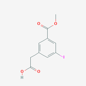 molecular formula C10H9IO4 B14852000 [3-Iodo-5-(methoxycarbonyl)phenyl]acetic acid 