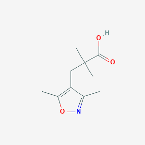 molecular formula C10H15NO3 B1485201 3-(3,5-Dimethyl-1,2-oxazol-4-yl)-2,2-dimethylpropanoic acid CAS No. 2091283-82-6