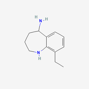 molecular formula C12H18N2 B14852011 9-Ethyl-2,3,4,5-tetrahydro-1H-1-benzazepin-5-amine CAS No. 886367-44-8