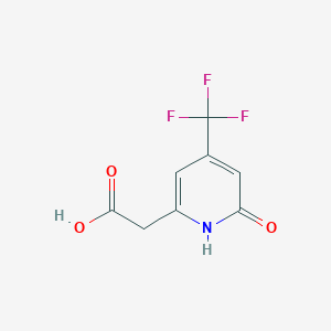 molecular formula C8H6F3NO3 B14852047 2-Hydroxy-4-(trifluoromethyl)pyridine-6-acetic acid 