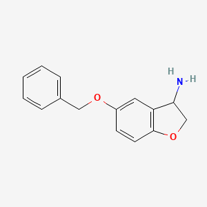 molecular formula C15H15NO2 B14852069 5-(Benzyloxy)-2,3-dihydrobenzofuran-3-amine 