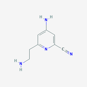 molecular formula C8H10N4 B14852074 4-Amino-6-(2-aminoethyl)pyridine-2-carbonitrile 