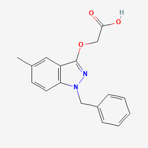 molecular formula C17H16N2O3 B14852085 2-(1-Benzyl-5-methyl-1H-indazol-3-yloxy)acetic acid 