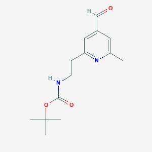 molecular formula C14H20N2O3 B14852103 Tert-butyl 2-(4-formyl-6-methylpyridin-2-YL)ethylcarbamate 