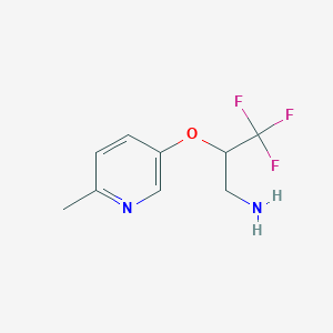 molecular formula C9H11F3N2O B14852125 3,3,3-Trifluoro-2-(6-methyl-pyridin-3-yloxy)-propylamine 