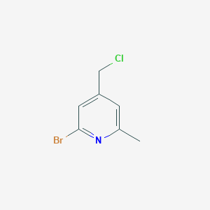 molecular formula C7H7BrClN B14852167 2-Bromo-4-(chloromethyl)-6-methylpyridine 