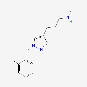 molecular formula C14H18FN3 B1485223 (3-{1-[(2-氟苯基)甲基]-1H-吡唑-4-基}丙基)(甲基)胺 CAS No. 2098113-90-5