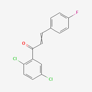 molecular formula C15H9Cl2FO B14852284 1-(2,5-Dichlorophenyl)-3-(4-fluorophenyl)prop-2-en-1-one 