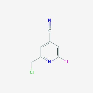 molecular formula C7H4ClIN2 B14852364 2-(Chloromethyl)-6-iodoisonicotinonitrile 