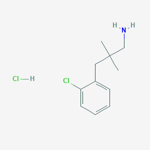 molecular formula C11H17Cl2N B1485238 3-(2-Chlorophenyl)-2,2-dimethylpropan-1-amine hydrochloride CAS No. 2098061-67-5