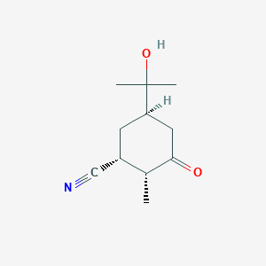 molecular formula C11H17NO2 B148524 (1R,2R,5R)-5-(2-羟基丙-2-基)-2-甲基-3-氧代环己烷-1-碳腈 CAS No. 137588-59-1