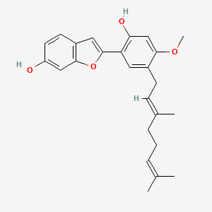 2-[5-[(2E)-3,7-dimethylocta-2,6-dienyl]-2-hydroxy-4-methoxyphenyl]-1-benzofuran-6-ol