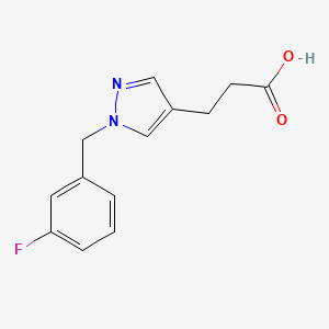 molecular formula C13H13FN2O2 B1485243 3-{1-[(3-fluorophenyl)methyl]-1H-pyrazol-4-yl}propanoic acid CAS No. 2097965-54-1