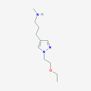 molecular formula C11H21N3O B1485244 {3-[1-(2-ethoxyethyl)-1H-pyrazol-4-yl]propyl}(methyl)amine CAS No. 2098008-90-1
