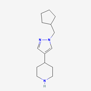 molecular formula C14H23N3 B1485248 4-[1-(cyclopentylmethyl)-1H-pyrazol-4-yl]piperidine CAS No. 2098026-90-3