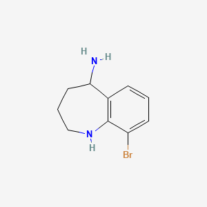 molecular formula C10H13BrN2 B14852496 9-Bromo-2,3,4,5-tetrahydro-1H-benzo[B]azepin-5-ylamine 