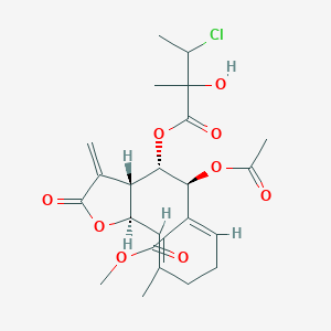 methyl (3aS,4S,5S,6Z,10E,11aR)-5-acetyloxy-4-(3-chloro-2-hydroxy-2-methylbutanoyl)oxy-10-methyl-3-methylidene-2-oxo-3a,4,5,8,9,11a-hexahydrocyclodeca[b]furan-6-carboxylate