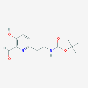 Tert-butyl 2-(6-formyl-5-hydroxypyridin-2-YL)ethylcarbamate