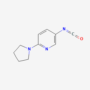 molecular formula C10H11N3O B14852579 5-Isocyanato-2-pyrrolidin-1-ylpyridine 