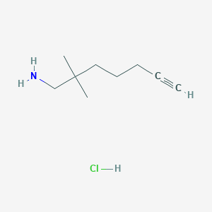 2,2-Dimethylhept-6-yn-1-amine hydrochloride