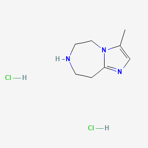 molecular formula C8H15Cl2N3 B1485261 3-methyl-5H,6H,7H,8H,9H-imidazo[1,2-d][1,4]diazepine dihydrochloride CAS No. 1440955-35-0