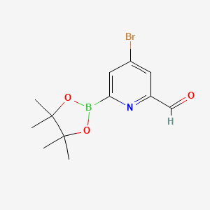 (4-Bromo-6-formylpyridin-2-YL)boronic acid pinacol ester