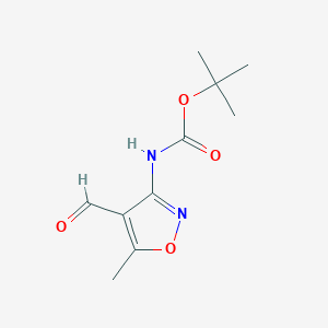 molecular formula C10H14N2O4 B14852659 Tert-butyl (4-formyl-5-methylisoxazol-3-YL)carbamate 